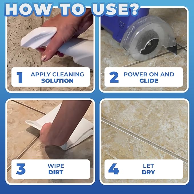 Grout Groovy! Electric Stand-Up Lightweight Grout Cleaning Machine – Large Tile - Image 4