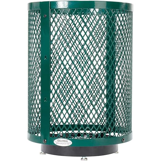 Global Industrial Outdoor Diamond Steel Trash Can - Image 3