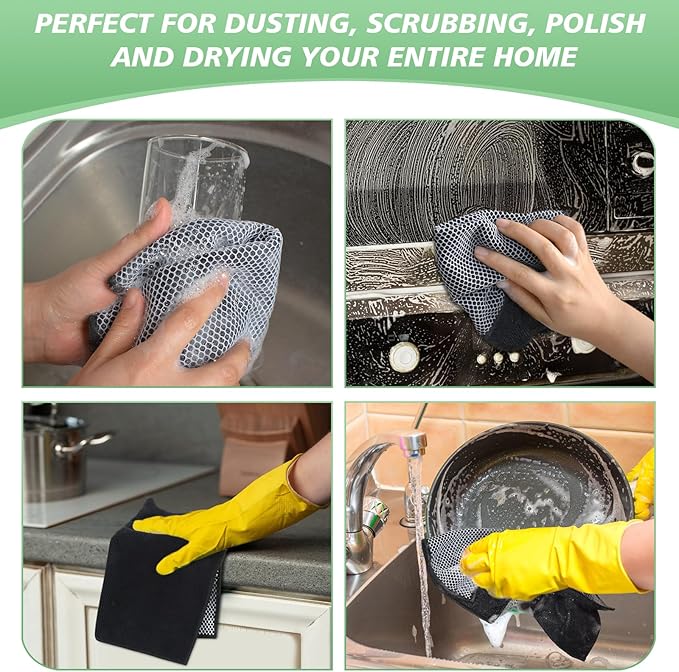 SINLAND Microfiber Dish Cloth for Washing Dishes Dish Washing Rags Best Kitchen - Image 7