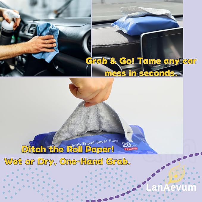 Microfiber Cleaning Cloths 60-Pack Microfiber Towels Pull-Out Packs 8.7x8.7 in - Image 5
