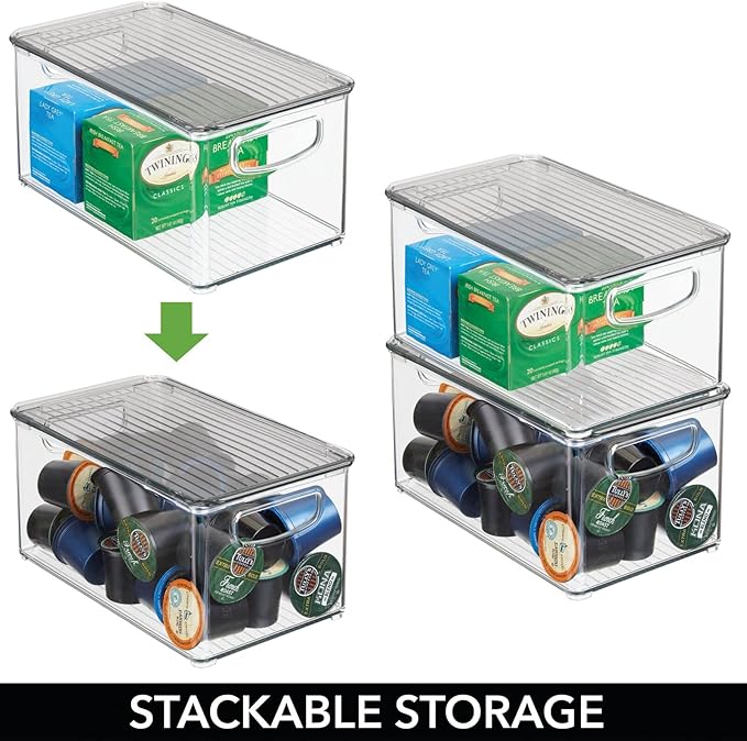 mDesign Plastic Deep Storage Bin Box Container - Image 7