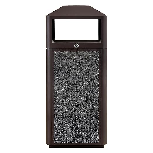 Square Waste Container with Dome Lid | Commercial Outdoor Garbage and Trash by RIGMEC
