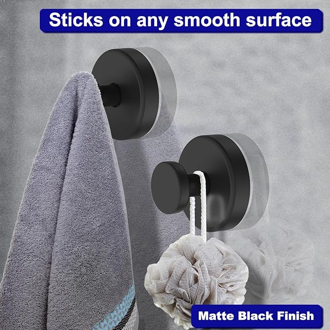 Suction Cup Hooks for Shower, Removable Towel Hooks for Bathroom Window Glass - Image 7