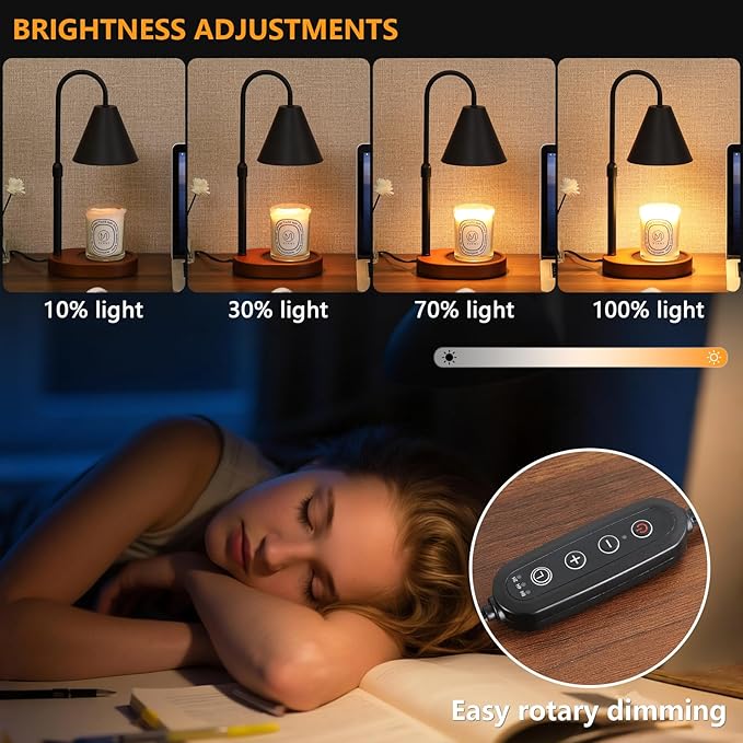 Black Candle Warmer Lamp with Timer and Dimmer, Mother's Day/Birthday/Christmas - Image 6