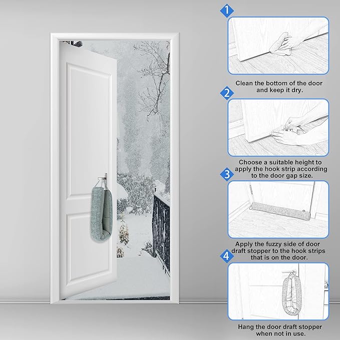 NABOWAN 32" Weighted Under Door Draft Stopper -Triangular Door Draft Blocker - Image 6