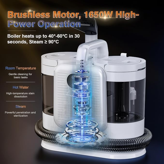 Portable Carpet and Upholstery Cleaner Machine, Deep Cleaning Carpet Shampooer - Image 2