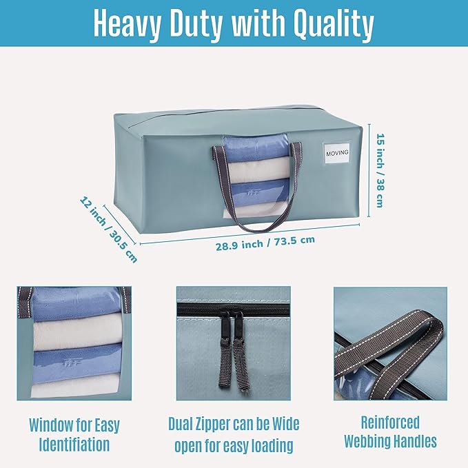 VENO 6 Pack Moving Bags for College, Heavy-Duty Storage Totes, Moving Boxes and - Image 3