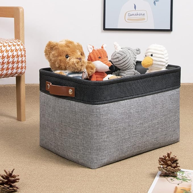 DULLEMELO Fabric Baskets for Storage, Rectangular Fabric Storage Bins - Image 2