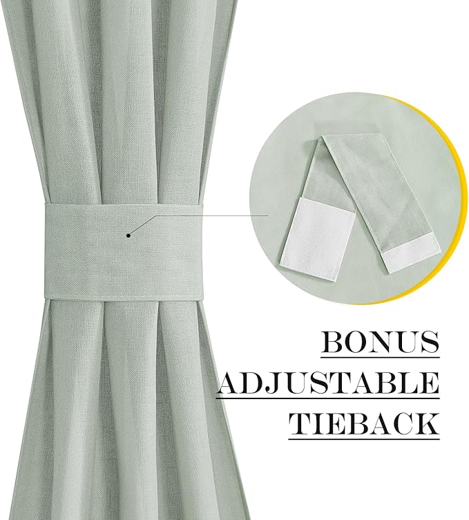 NICETOWN Sage Green Door Curtains - Image 2