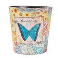 PU Leather Small Trash Can Wastebasket, Round Garbage Container Basket by Unknown