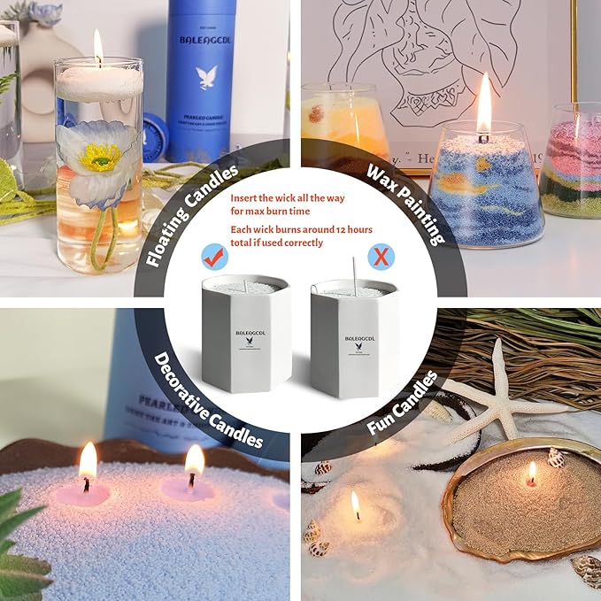 Bluebell Scented Light Blue Pearled Candle 18oz Luxury Sand Candle Granulated - Image 5