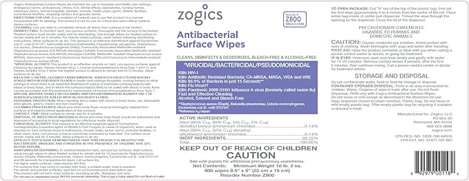 Zogics Antibacterial Disinfecting Wipes – - Image 8