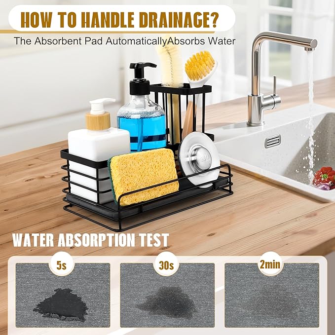 Sponge Holder for Kitchen Sink – Rustproof Sink Caddy & Kitchen Organizer - Image 3