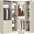 Corner Closet System with 3 Drawers, Corner Closet Organizer System with 13 by Besiost