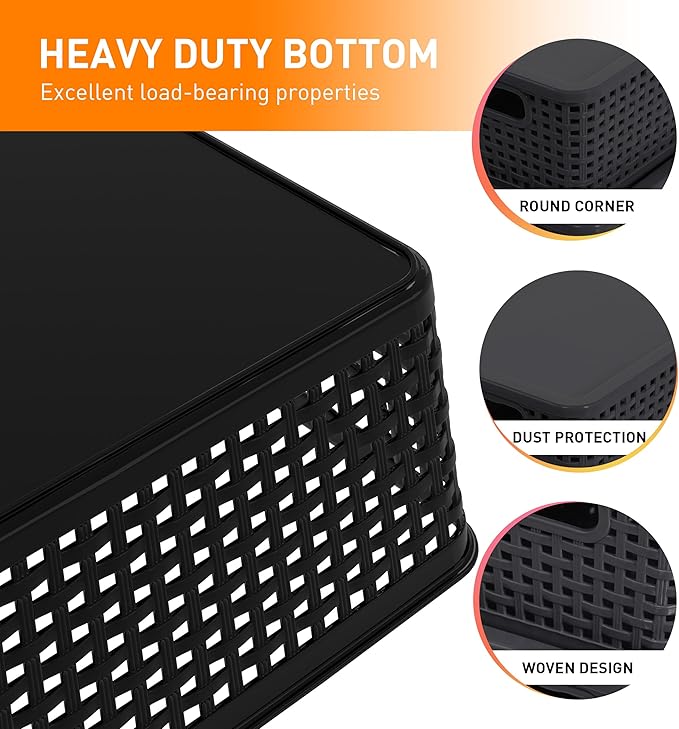 Plastic Storage Baskets With Lid, Storage Bins - Image 3