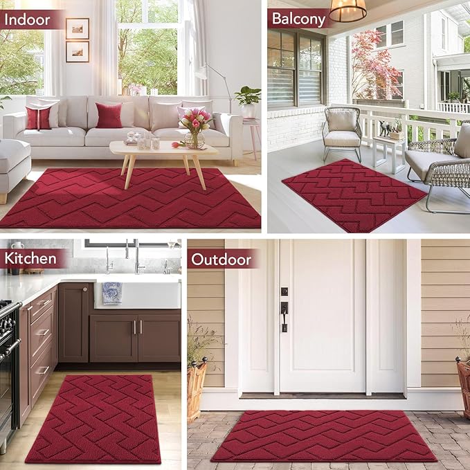 hicorfe Front Door Mat Outside Entrance, Stain and Fade Resistant, Non Slip - Image 2