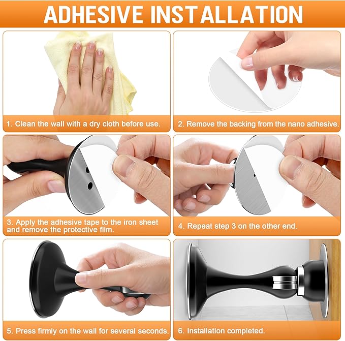 Crosize Magnetic Door Stoppers 4 Pack, Stainless Steel Door Catch - Image 8