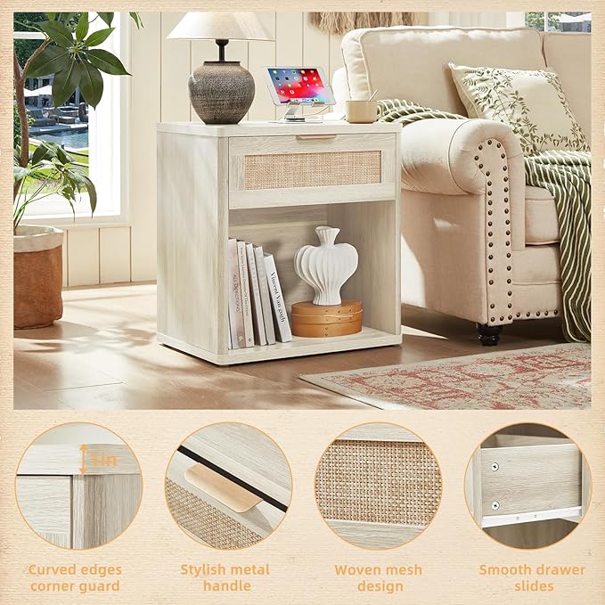 LEYAOYAO Rattan Nightstands Set of 2 - Image 9