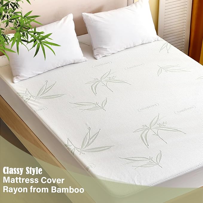 Twin XL Mattress Protector Waterproof Mattress Pad Washable Bamboo Rayon - Image 5