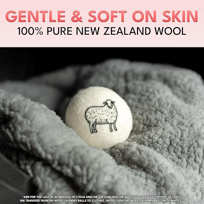 Lavender Scented Wool Dryer Balls – 4 XL Pack – Natural Fabric Softener - Image 7