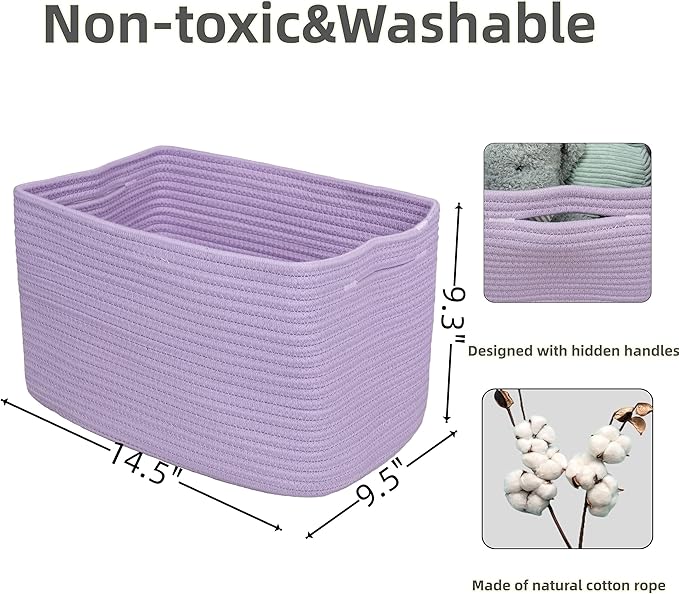 Cotton Rope storage Basket Bins Woven Basket - Image 2