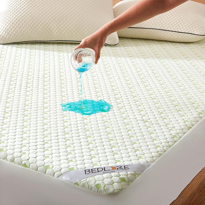 Waterproof Mattress Protector, Twin Size Mattress Pad Fitted 6"-15" Deep Pocket by Bedlore