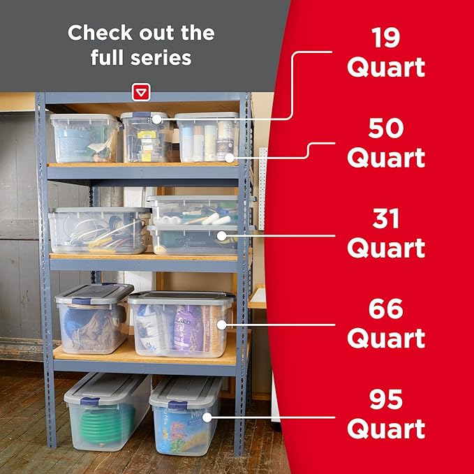Rubbermaid Roughneck Clear 66 Qt/16.5 Gal Storage Containers, Visible Base - Image 6