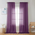 Chyhomenyc Plum Sheer Curtains 96 inches Long 2 Panels, Light Filtering Soft by Chyhomenyc