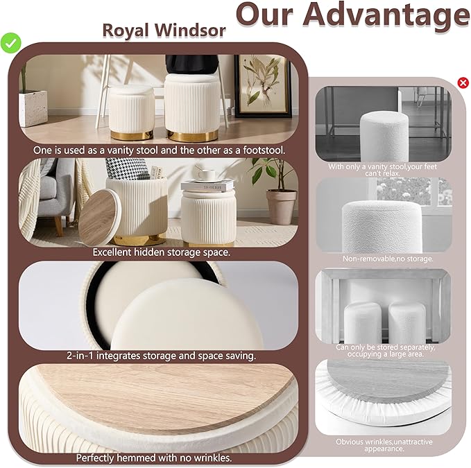 Royal Windsor Round Ottoman - Image 7