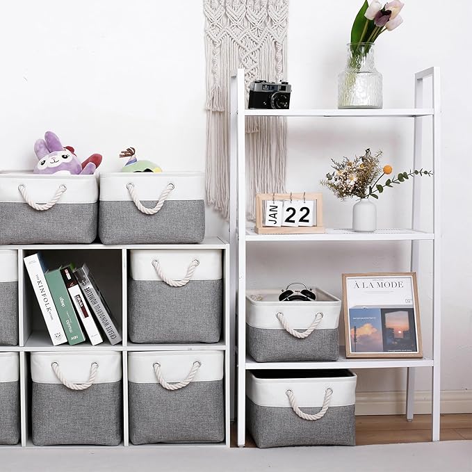 11 x 11 Inch Storage Cubes, 6 Pack Large Collapsible Fabric Storage Bin - Image 3
