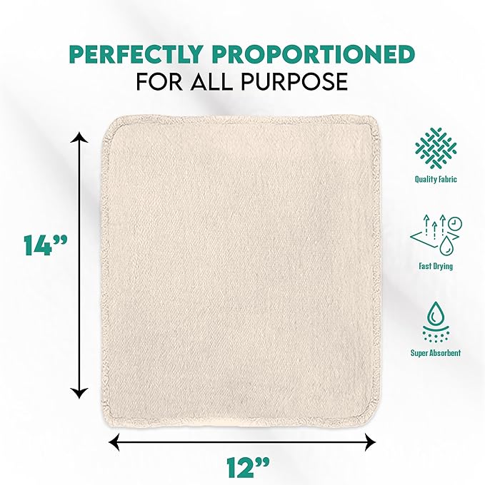 ZUPERIA Cotton Shop Towel – Multipurpose Cleaning Cloths Reusable Shop Rags - Image 2