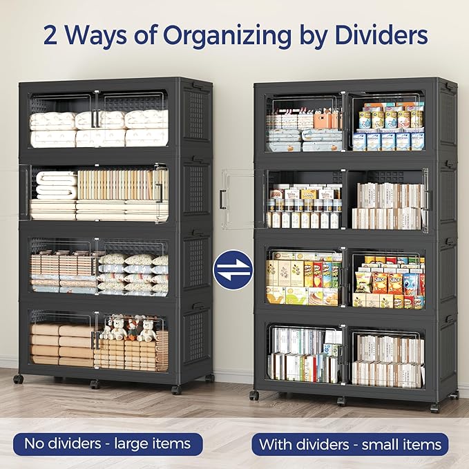 150GAL Storage Bins with Lid and Wheels, Stackable Closet Organizers and - Image 6