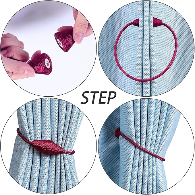2 PCS Magnetic Curtain Tiebacks, European Style Convenient Drape Tie Backs - Image 3