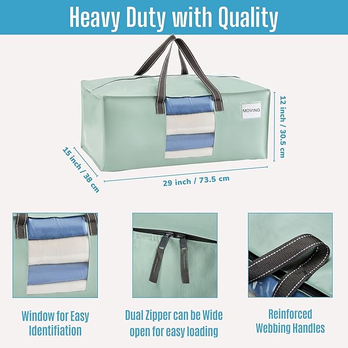 VENO 10 Pack Moving Bags for College, Heavy-Duty Storage Totes, Moving Boxes - Image 3