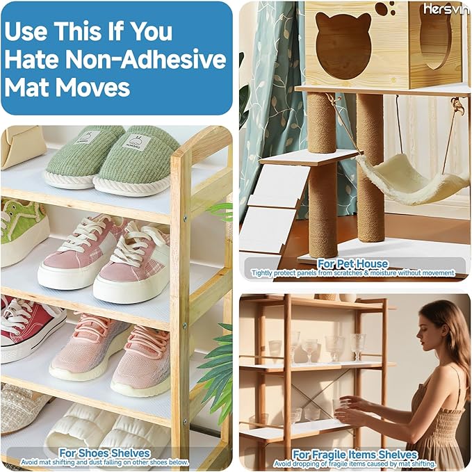 Shelf Liners 12 in x 20 ft Self-Adhesive EVA Drawer Mats, Cupboard Protector - Image 6