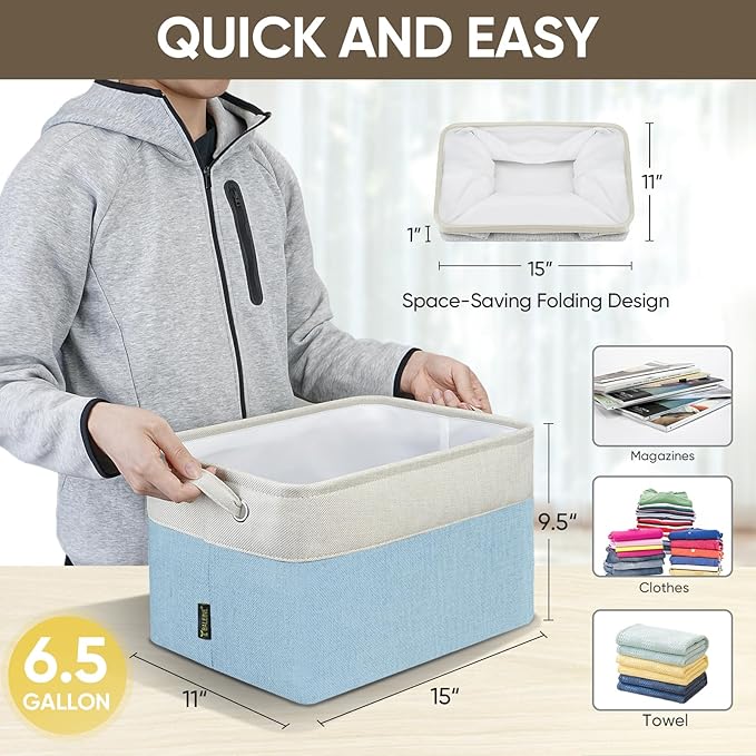 BALEINE 2 Pack Fabric Storage Bins - Image 4