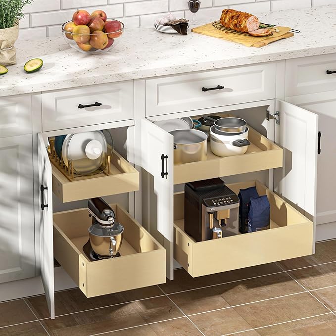 WelFurGeer Soft Close Pull Out Cabinet Organizer, Smooth Slide-Out Shelf - Image 2