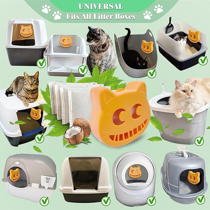 Unscented Cat Litter Box Deodorizer Kit Stick-On Activated Carbon Odor - Image 4
