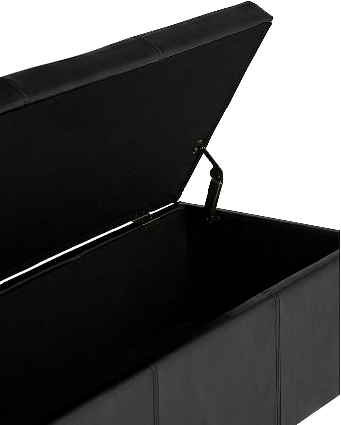SIMPLIHOME Avalon 48 inch Wide Contemporary Rectangle Storage Ottoman Bench in - Image 7