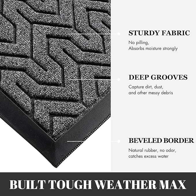 Yimobra Large Door Mat Outside Entrance 47x24, Waterproof Heavy Duty Outdoor - Image 4