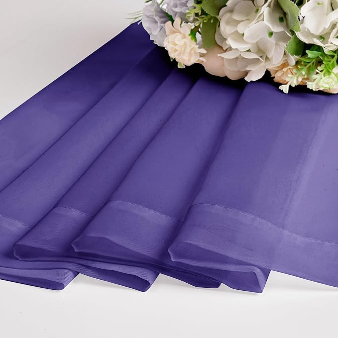 Chyhomenyc Purple Sheer Curtains 84 Inch Length 2 Panels, Light Filtering Soft - Image 6