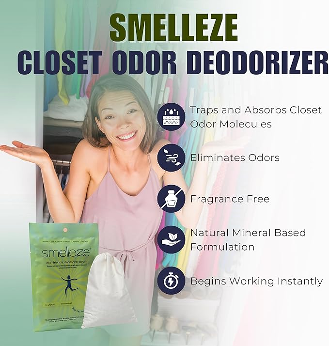 SMELLEZE Reusable Book Smell Removal Deodorizer Pouch: Rids Odor Without - Image 3