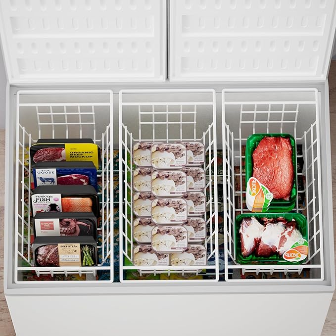 SANNO Chest Freezer Baskets Organizer, Deep Freezer Baskets Bin Sturdy Metal - Image 4