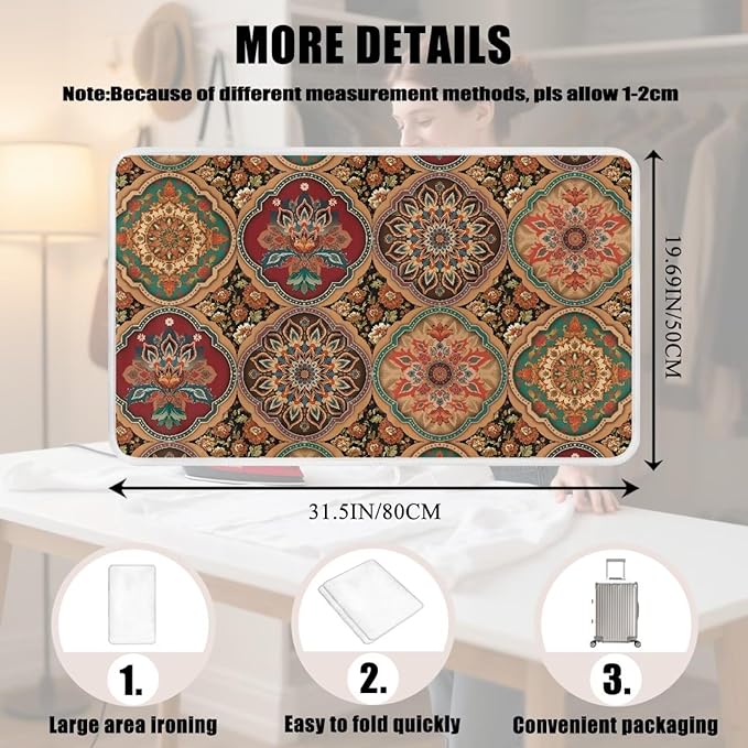 Folding Ironing Mat Heat and Steam Resistant Mandala Ironing Pad 32 x 16 Inch - Image 7