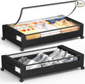 Under Bed Storage With Wheels, 2 Pack Square Containers, 60L Bins, Rolling by YEEBONIX-UnderBedStorage