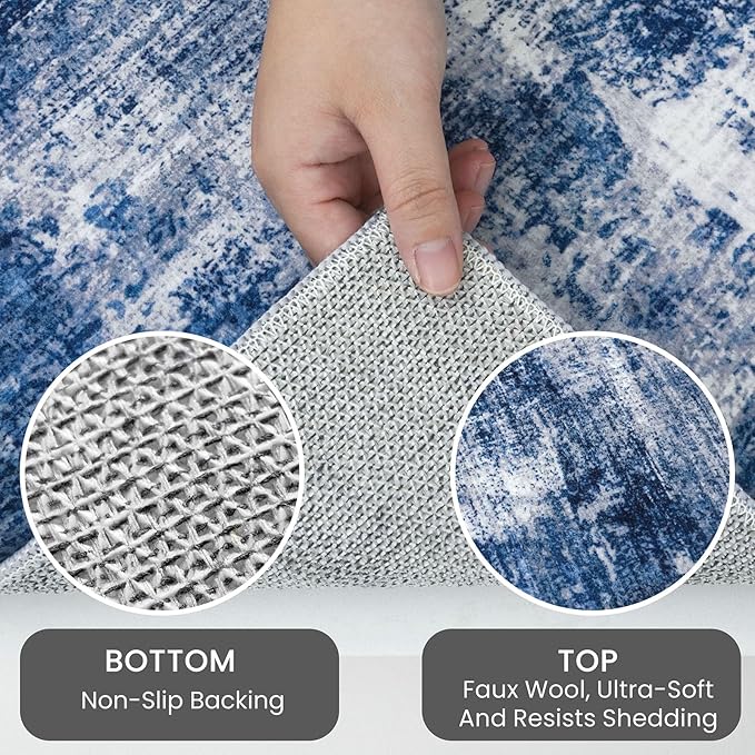 IOHOUZE Round Area Rug 5 Ft Circle Entryway Rugs Round Washable Door Mat Indoor - Image 4