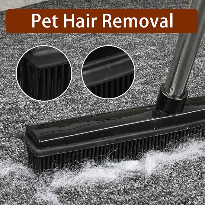 Rubber Broom and Pet Hair Removal Brush Set - Image 6