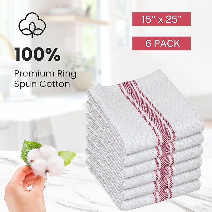 WHITEWRAP Kitchen Dish Towels for Kitchen, Highly Absorbent for Drying and - Image 5
