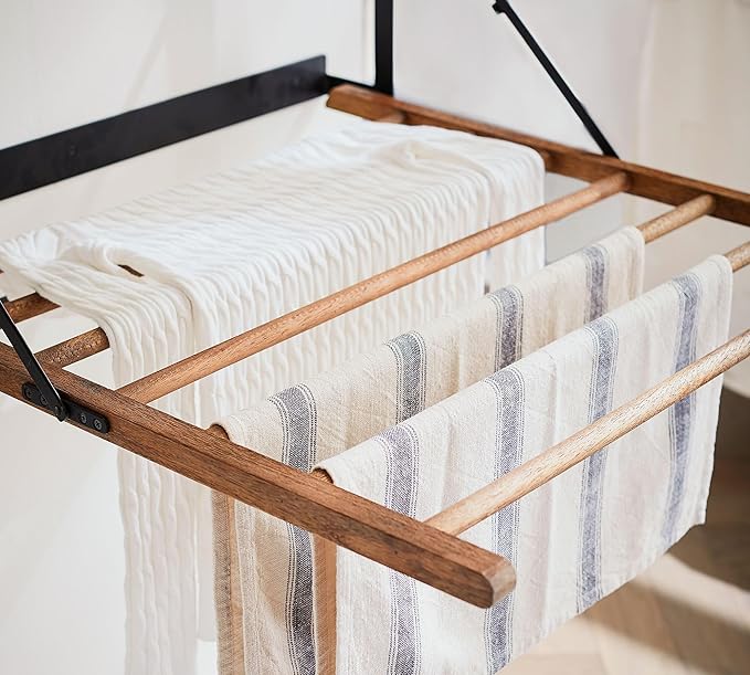 TOMACE Wall Mounted Clothes Drying Rack Laundry Drying Rack Collapsible - Image 4