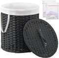 Laundry Hamper with Lid Wicker Laundry Hamper Round 26.5 Gal Laundry Basket by SETVSON